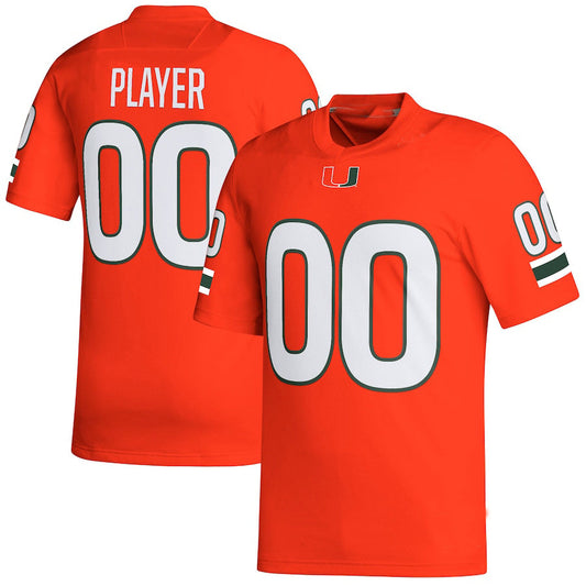 Custom M.Hurricanes Pick-A-Player NIL Replica  Orange Football Jersey American Stitched College Jerseys