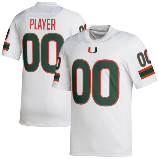 Custom M.Hurricanes Pick-A-Player NIL Replica White Football Jersey American Stitched College Jerseys