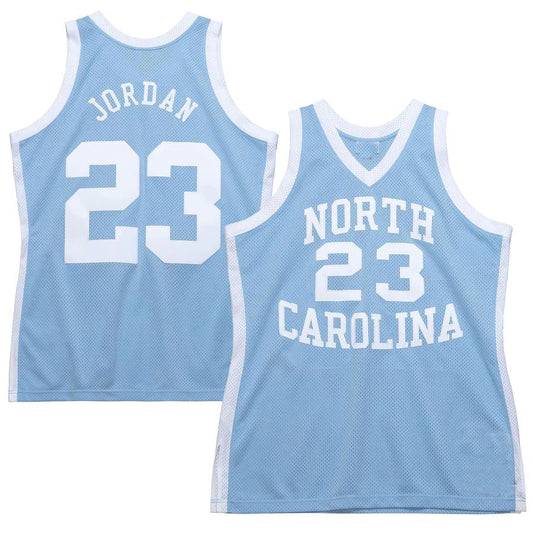 N.Carolina Tar Heels #23 Michael Jordan Mitchell & Ness 1983-84 Authentic Throwback  Carolina Blue Stitched American College Jerseys
