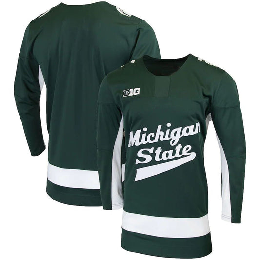 M.State Spartans Replica College Hockey Jersey Green Stitched American College Jerseys