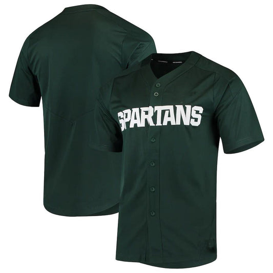 M.State Spartans Vapor Untouchable Elite Full-Button Replica Baseball Jersey Green Stitched American College Jerseys