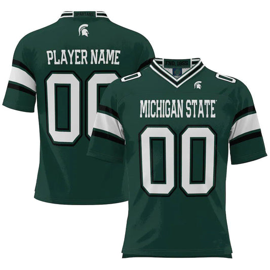 Custom M.State Spartans ProSphere NIL Pick-A-Player Green Football Jersey American Stitched College Jerseys