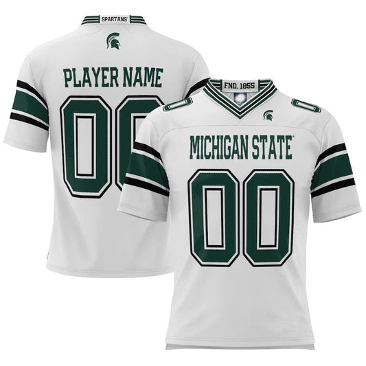 Custom M.State Spartans ProSphere NIL Pick-A-Player  White Football Jersey American Stitched College Jerseys