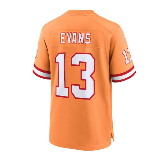 TB.Buccaneers #13 Mike Evans Throwback Game Jersey - Orange Stitched American Football Jerseys