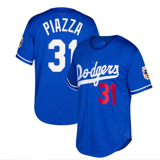 Los Angeles Dodgers #31 Mike Piazza Mitchell & Ness Cooperstown Collection Mesh Batting Practice Jersey - Royal Baseball Jerseys