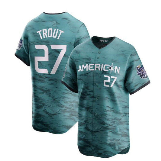 #27 Mike Trout American League 2023 All-Star Game Limited Player Jersey - Teal Baseball Jerseys
