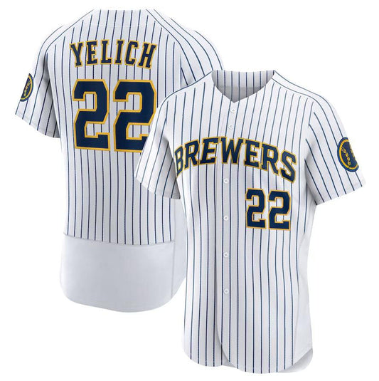 Milwaukee Brewers #22 Christian Yelich White Team Alternate Authentic Player Jersey Baseball Jerseys