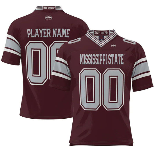 Custom M.State Bulldogs ProSphere NIL Pick-A-Player Maroon Football Jersey American Stitched College Jerseys