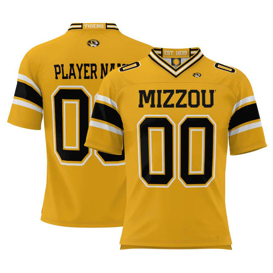 Custom M.Tigers ProSphere Youth NIL Pick-A-Player Gold Football Jersey American Stitched College Jerseys