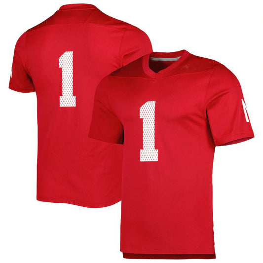#1 N.Huskers 1983 Scoring Explosion Replica Jersey  Scarlet Stitched American College Jerseys