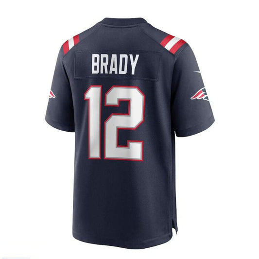 NE.Patriots #12 Tom Brady Navy Game Retired Player Jersey Stitched American Football Jerseys