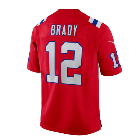 NE.Patriots #12 Tom Brady Red Retired Game Jersey Stitched American Football Jerseys