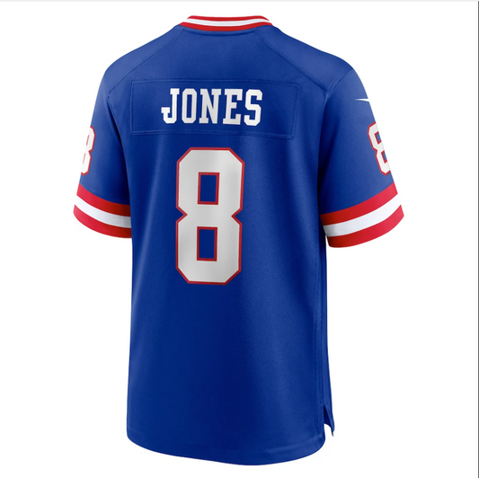 NY.Giants #8 Daniel Jones Royal Classic Player Game Jersey Stitched American Football Jerseys