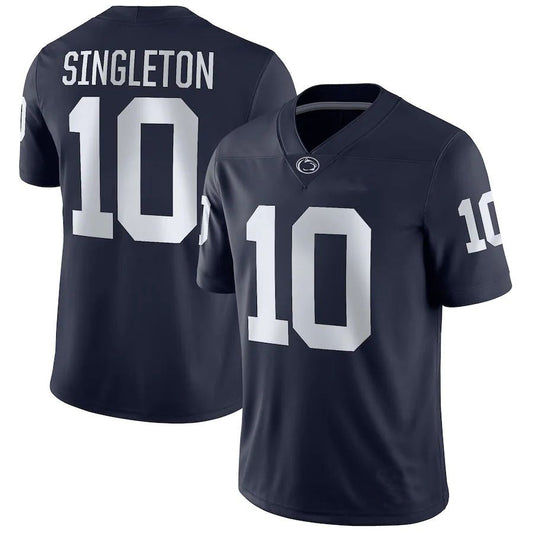 P.State Nittany Lions #10 Nicholas Singleton NIL Replica Football Jersey Navy Stitched American College Jerseys