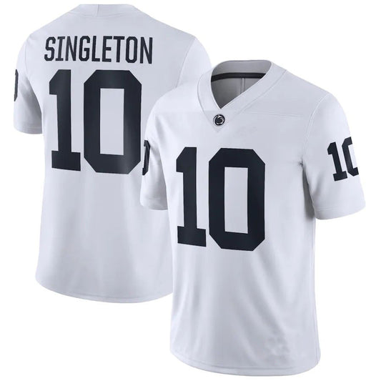 P.State Nittany Lions #10 Nicholas Singleton NIL Replica Football Jersey White Stitched American College Jerseys