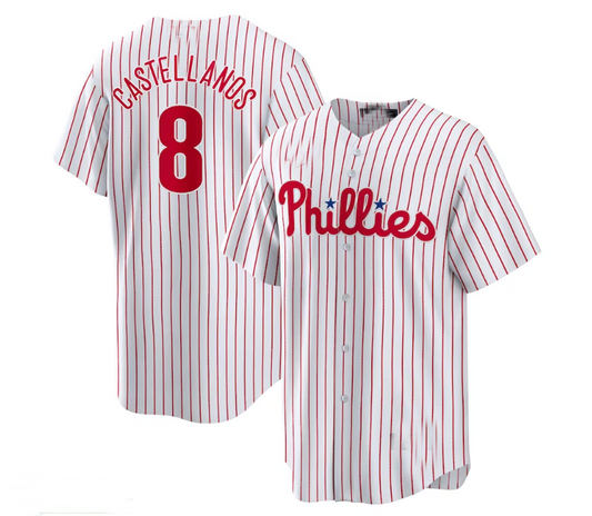 Philadelphia Phillies #8 Nick Castellanos Replica Player Jersey - White Baseball Jerseys