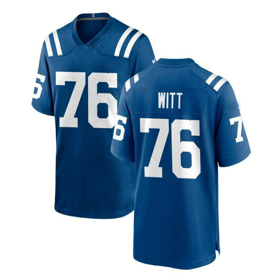 IN. Colts #76 Jake Witt Game Jersey - Royal Stitched American Football Jerseys