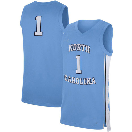 #1 N.Carolina Tar Heels Jordan Brand Replica Jersey Carolina Blue Stitched American College Jerseys