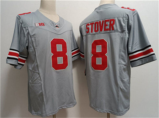 O.State Buckeyes #8 Cade Stover Gray 2023 F.U.S.E. Limited Stitched Jersey College Jerseys