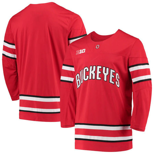 O.State Buckeyes Replica Team Hockey Jersey Scarlet Stitched American College Jerseys
