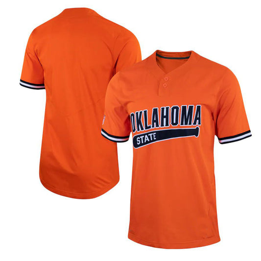 O.State Cowboys Two-Button Replica Baseball Jersey Orange Stitched American College Jerseys