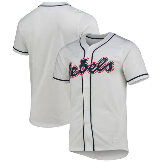 O.Miss Rebels Replica Baseball Jersey White Stitched American College Jerseys