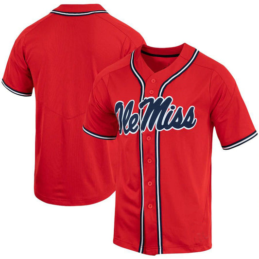 O.Miss Rebels Replica Vapor Elite Full-Button Baseball Jersey Red Stitched American College Jerseys