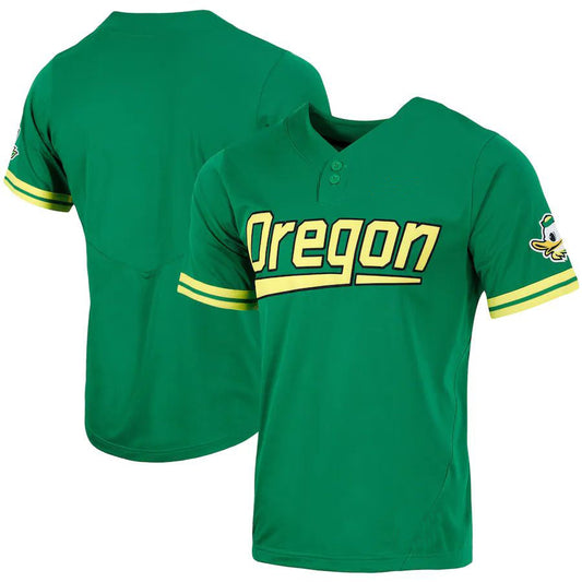 O.Ducks Replica Two-Button Baseball Jersey Green Stitched American College Jerseys