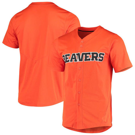 O.State Beavers Vapor Untouchable Elite Replica Full-Button Baseball Jersey Orange Stitched American College Jerseys