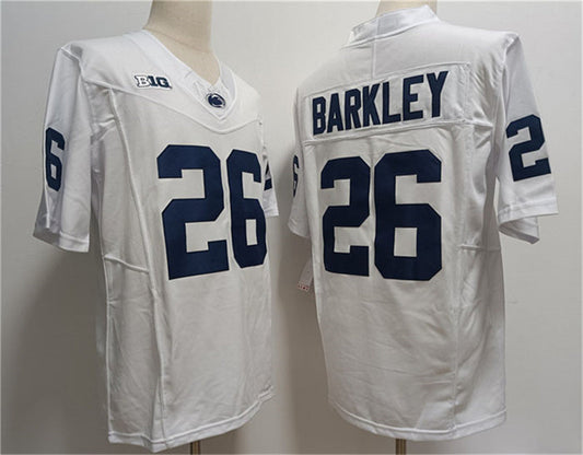 P.State Nittany Lions #26 Saquon Barkley White Stitched Jersey College Jerseys