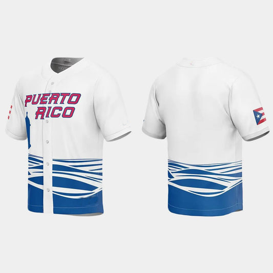 PUERTO RICO BASEBALL 2023 WORLD BASEBALL CLASSIC JERSEY ¨C WHITE Stitches Baseball Jerseys