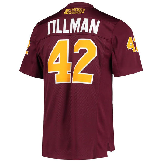 A.State Sun Devils #42 Pat Tillman Team Premier Football Jersey  Maroon Stitched American College Jerseys