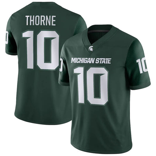 M.State Spartans #10 Payton Thorne NIL Replica Football Jersey Stitched American College Jerseys