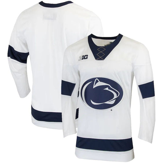 P.State Nittany Lions Replica College Hockey Jersey White Stitched American College Jerseys