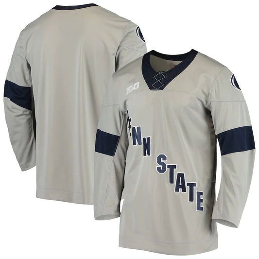 P.State Nittany Lions Replica Hockey Jersey Gray Stitched American College Jerseys