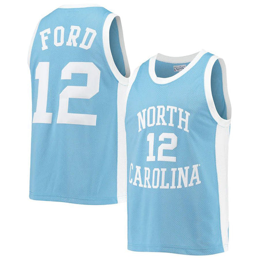 N.Carolina Tar Heels #12 Phil Ford Original Retro Brand Commemorative Classic Basketball Jersey Carolina Blue Stitched American College Jerseys