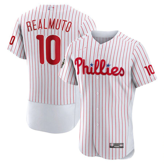 Philadelphia Phillies #10 J.T. Realmuto White 2022 World Series Home Authentic Player Jersey Baseball Jerseys