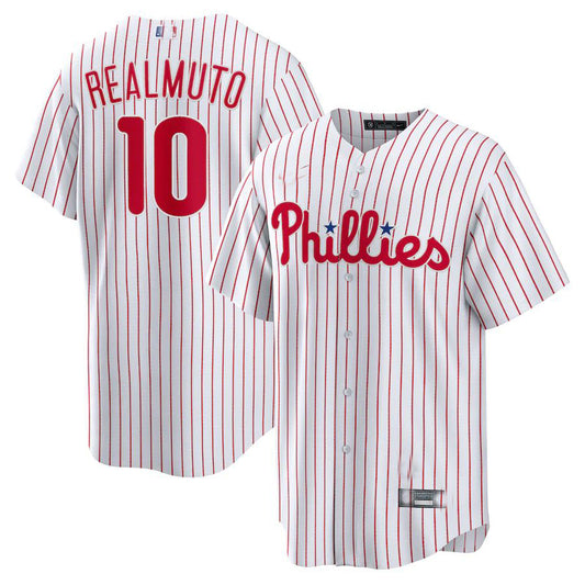 Philadelphia Phillies #10 JT Realmuto White Home Replica Player Name Jersey Baseball Jerseys