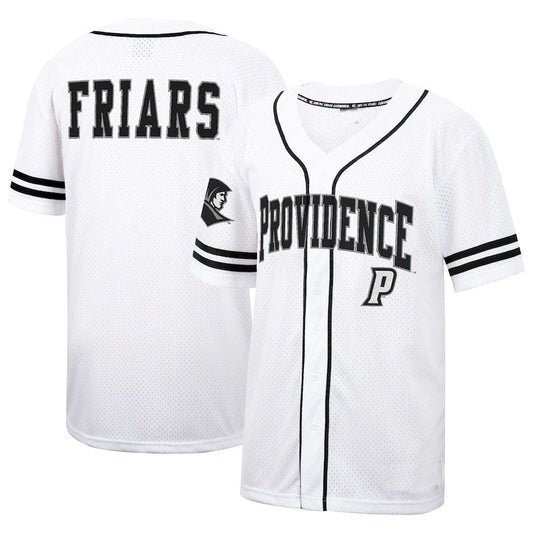P.Friars Colosseum Free-Spirited Full-Button Baseball Jersey White Stitched American College Jerseys
