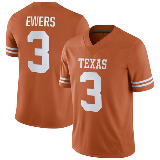 T.Longhorns #3 Quinn Ewers NIL Replica Football Jersey Texas Orange Stitched American College Jerseys