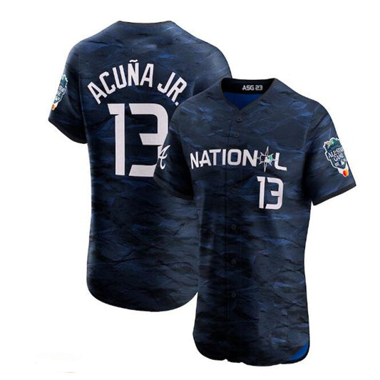 #13 Ronald Acuña Jr. National League 2023 All-Star Game Vapor Premier Elite Player Jersey - Royal Baseball Jerseys