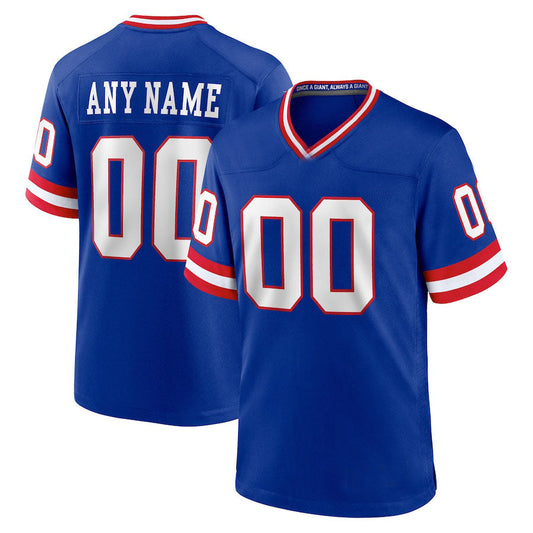 Custom NY.Giants Royal Stitched Game Stitched Jersey Football Jerseys