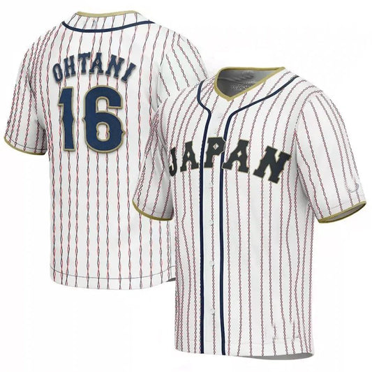 #16 SHOHEI OHTANI JAPAN BASEBALL 2023 WORLD BASEBALL CLASSIC JERSEY ¨C WHITE Stitches Baseball Jerseys