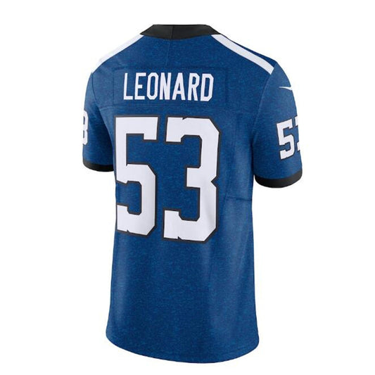 IN.Colts #53 Shaquille Leonard Indiana Nights Alternate Vapor F.U.S.E. Limited Jersey - Royal Stitched American Football Jerseys