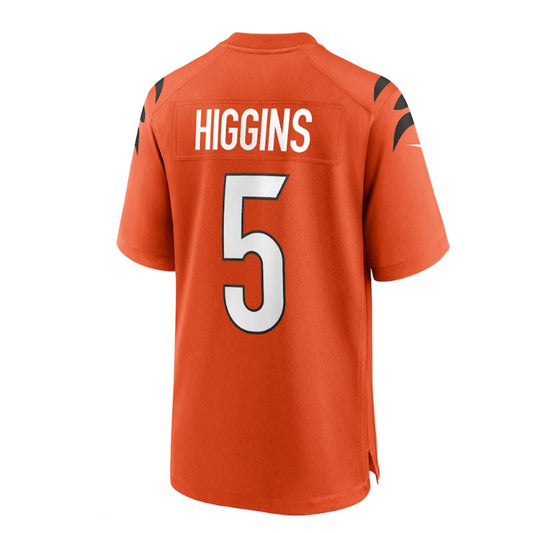 C.Bengals #5 Tee Higgins Alternate Game Player Jersey - Orange Stitched American Football Jerseys