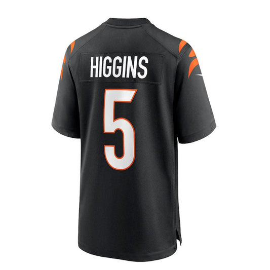 C.Bengals #5 Tee Higgins Game Player Jersey - Black Stitched American Football Jerseys