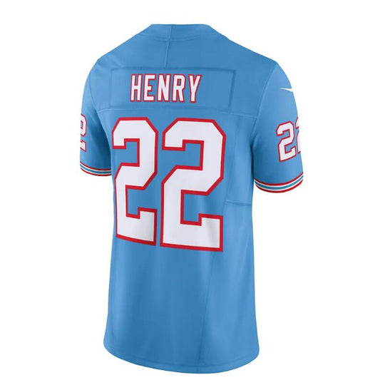 T.Titans #22 Derrick Henry Light Blue Oilers Throwback Vapor F.U.S.E. Limited Jersey Stitched American Football Jerseys