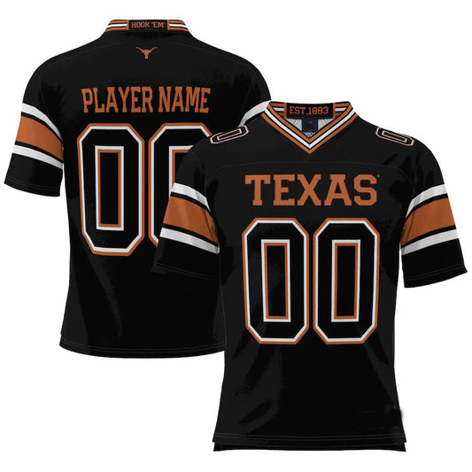 Custom T.Longhorns ProSphere NIL Pick-A-Player Football Jersey Black Stitched American College Jerseys