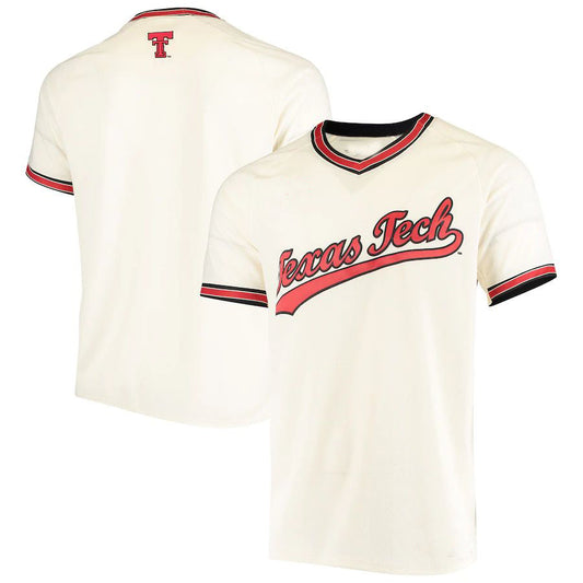 T.Tech Red Raiders Under Armour Throwback Replica Baseball Jersey Cream Stitched American College Jerseys
