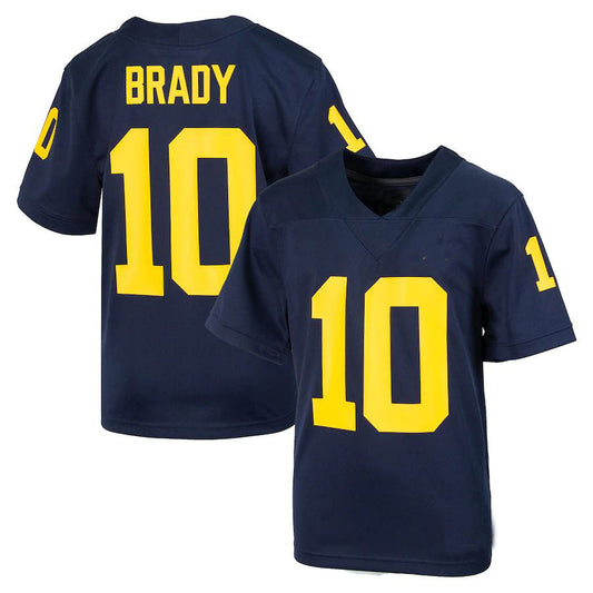 M.Wolverines #10 Tom Brady Jordan Brand Alumni Jersey Navy Stitched American College Jerseys